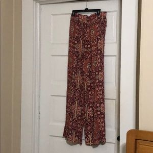 Elastic waist palazzo pants